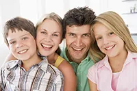 Smiling family after visiting their Family Dentist in Maple, ON
