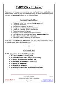 Explanation of Arizona evictions