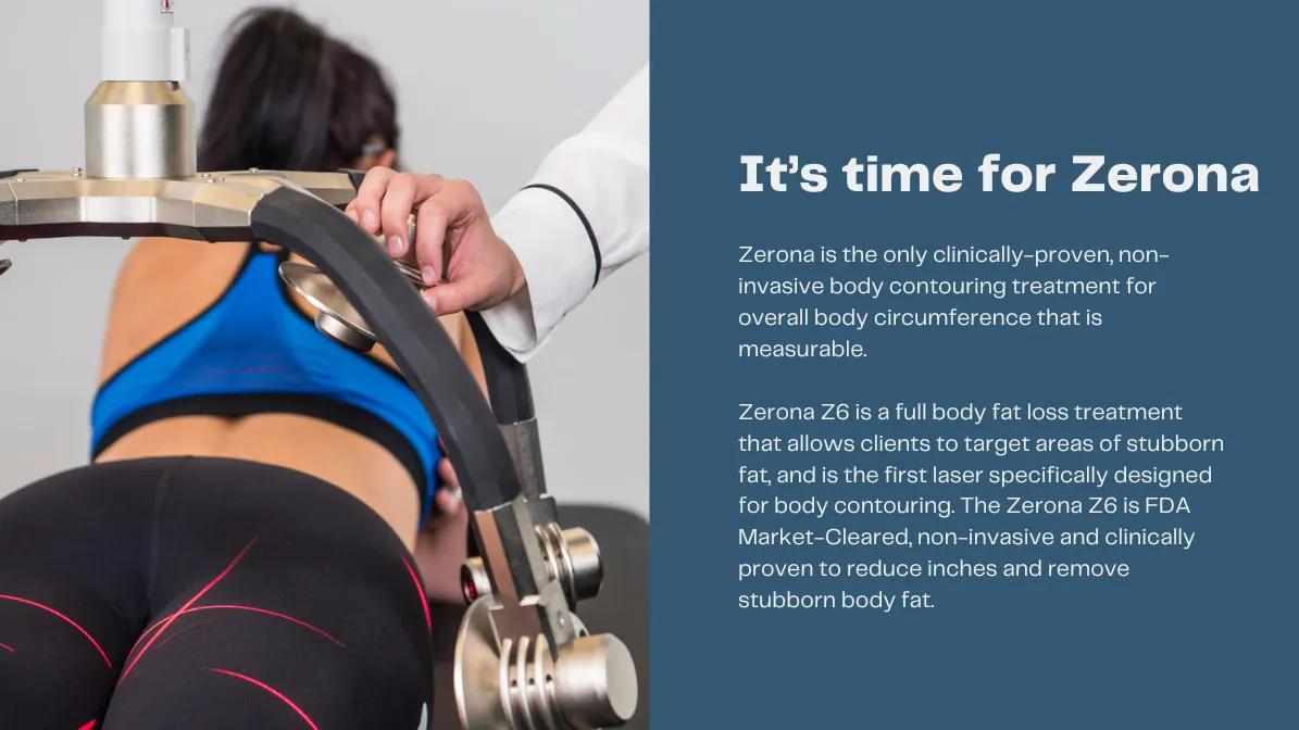 Woman lying on bed with Zerona laser treatment 