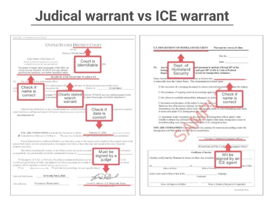 Judicial Warrant vs ICE Warrant