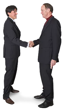two men handshaking after teaming up for optimal health