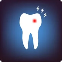 graphic of tooth with red spot for toothache, emergency dentist Honolulu, HI dental emergency