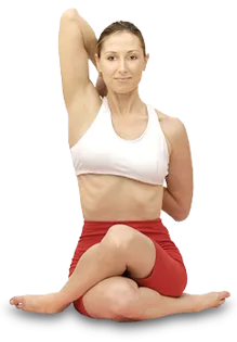 Woman doing shoulder stretches