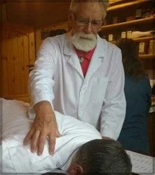 Dr. Jack Bradley checking disc alignment