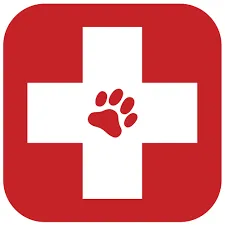 First aid cross with paw print