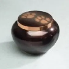 raku and copper urn