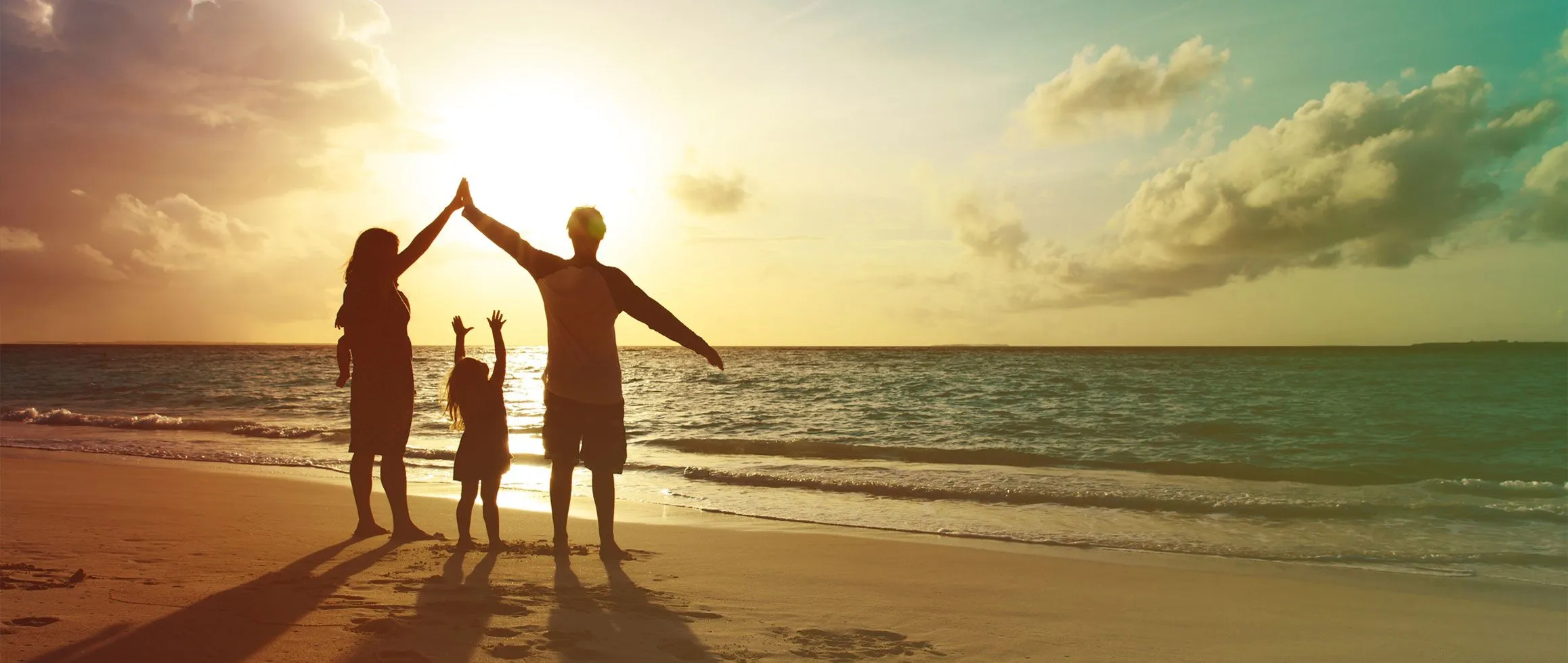 family at the beach