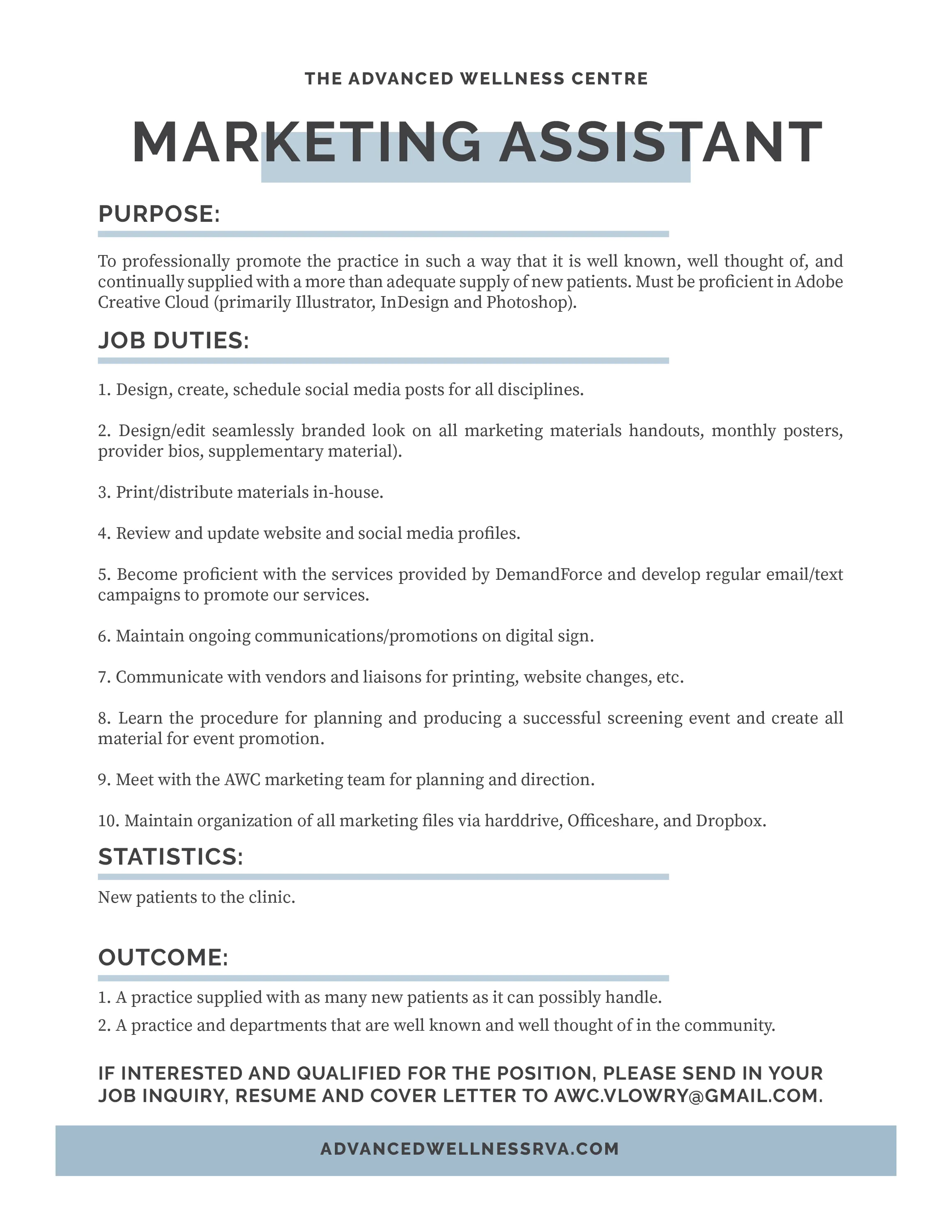 Marketing Assistant Job