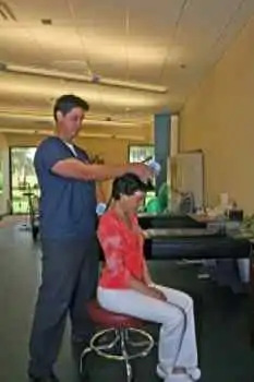 chiropractor giving exam