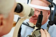 image of woman doing an eye test. 