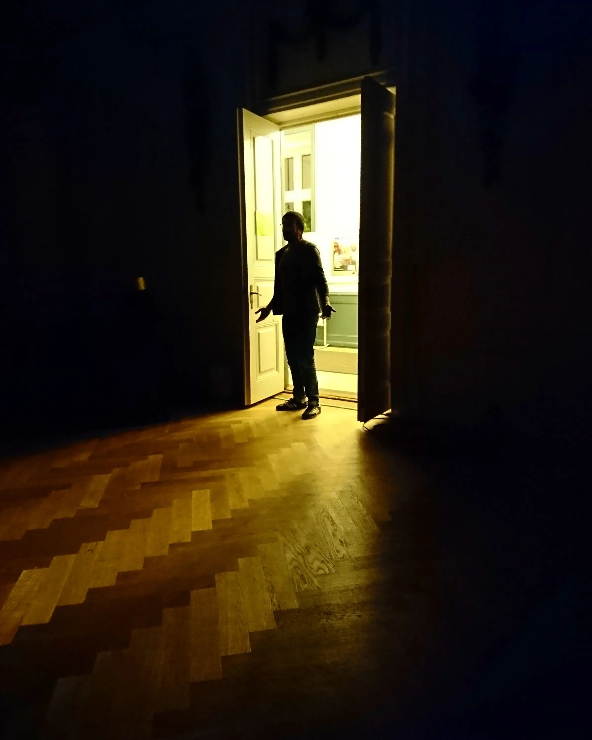man in doorway