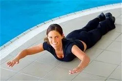 woman exercising on stomach