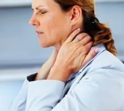 woman suffering from severe neck pain 