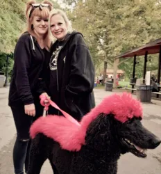 Kerry and Rachael with Punk Rock Poodle