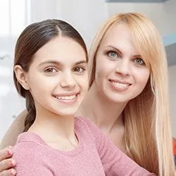 Mom and teen daughter