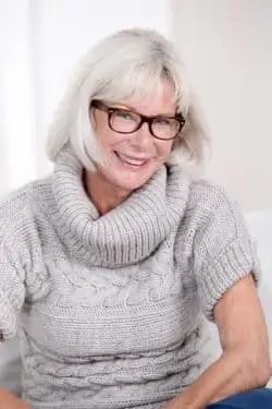 older woman in glasses 