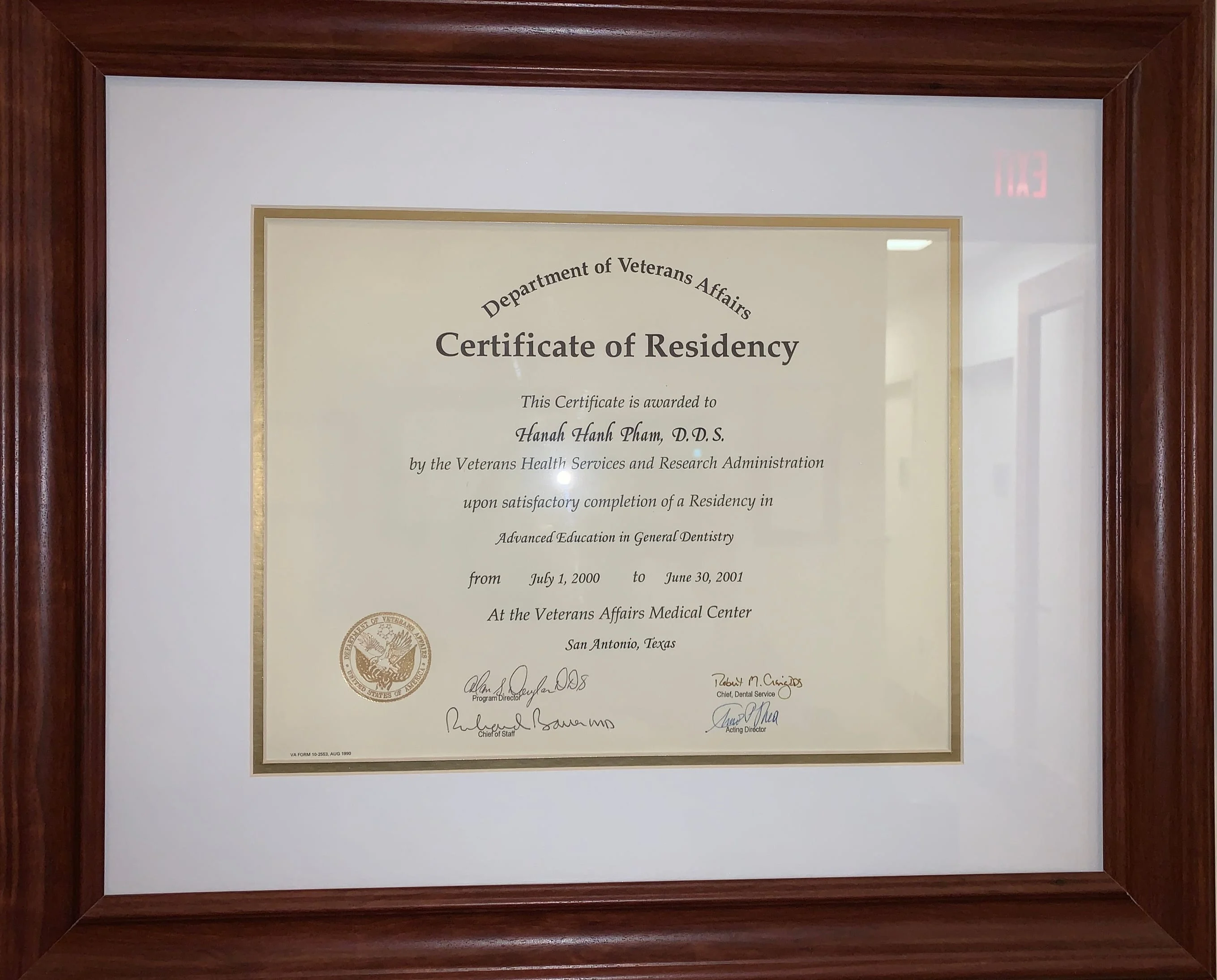 certificate of residency AEGD