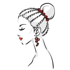 image of a sketch of a woman with a stylish hair bun.