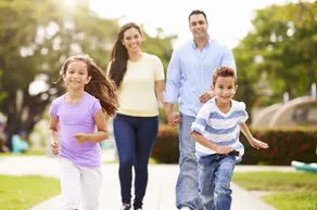 family walking