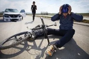 Car and bicycle accident.