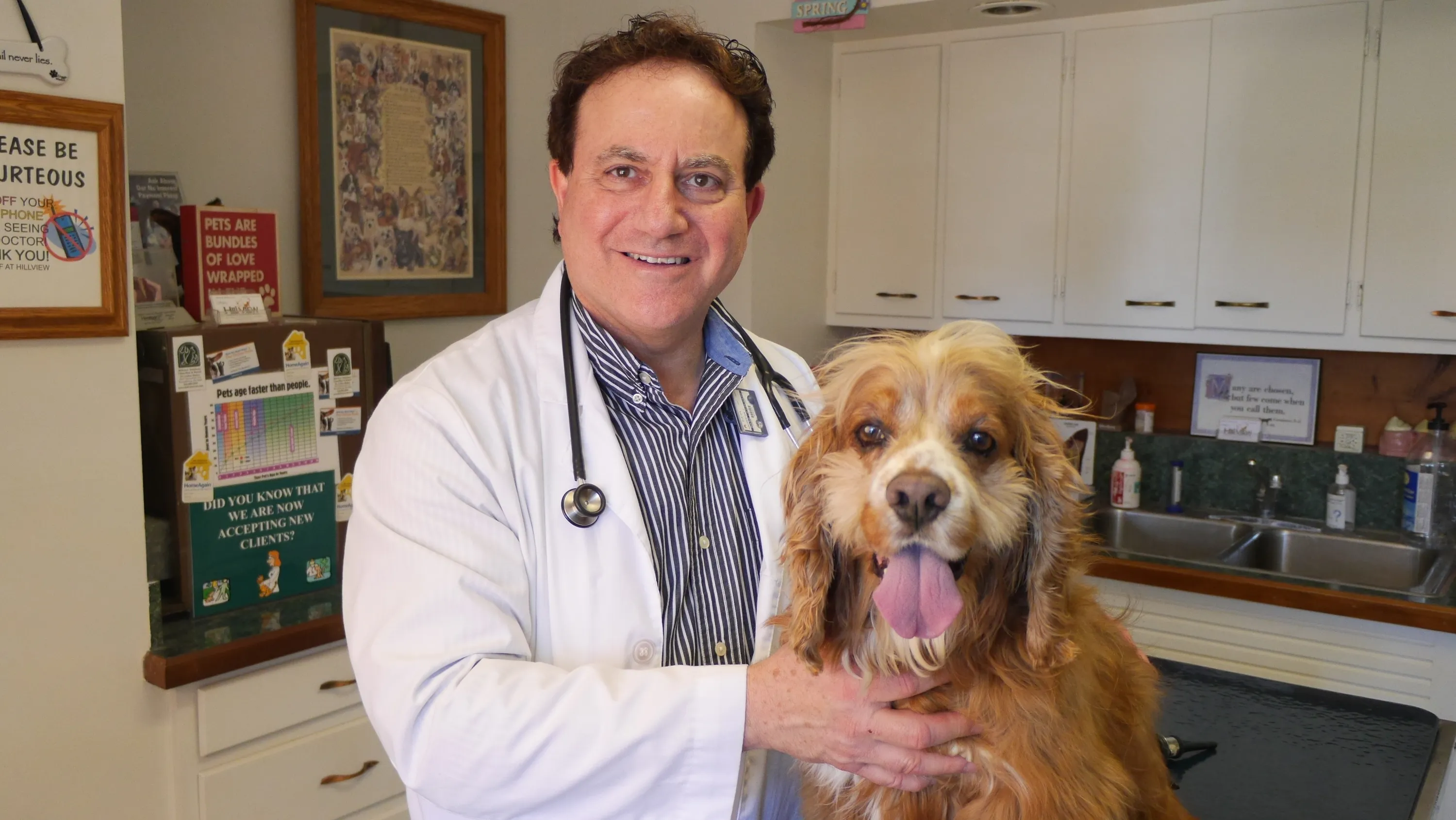 Dr. Joshua Halper, Veterinarian, with one of his patients