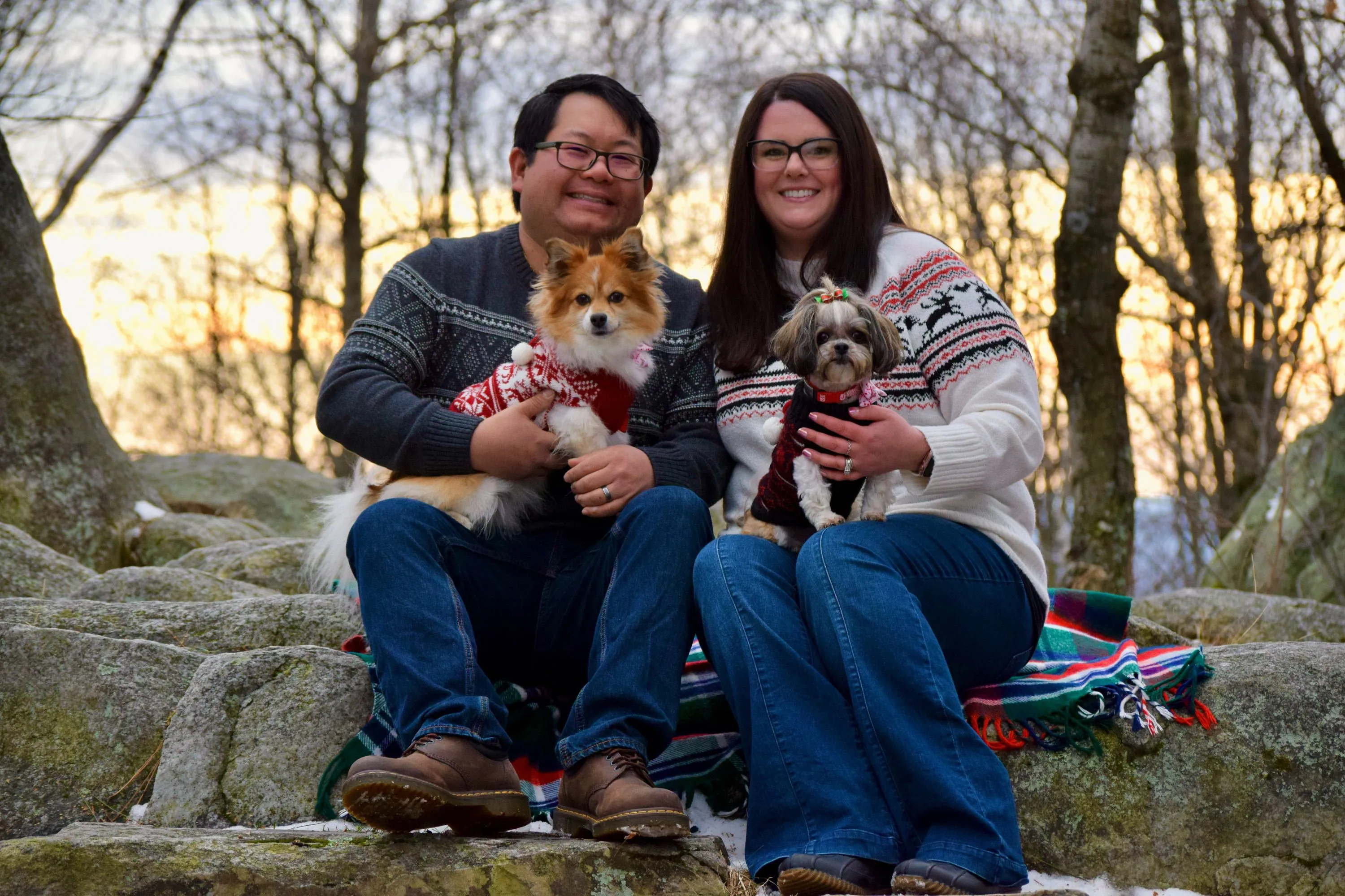 Picture of Kendall and 2 cute fluffy dogs