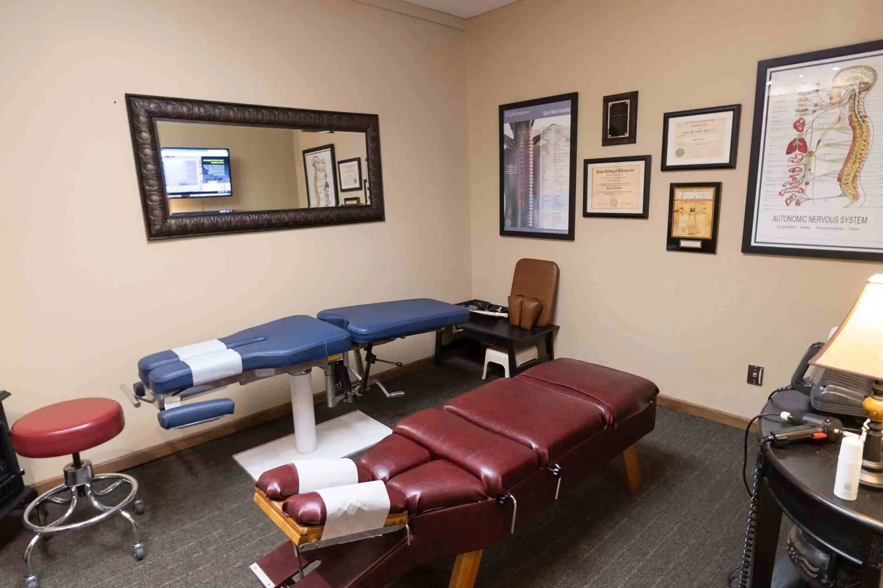 Two chiropractic bed.