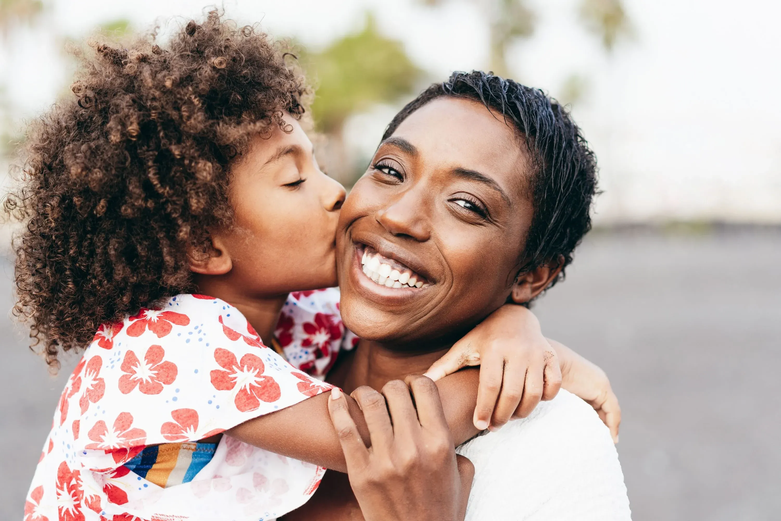 Mother & Daughter Smiling
