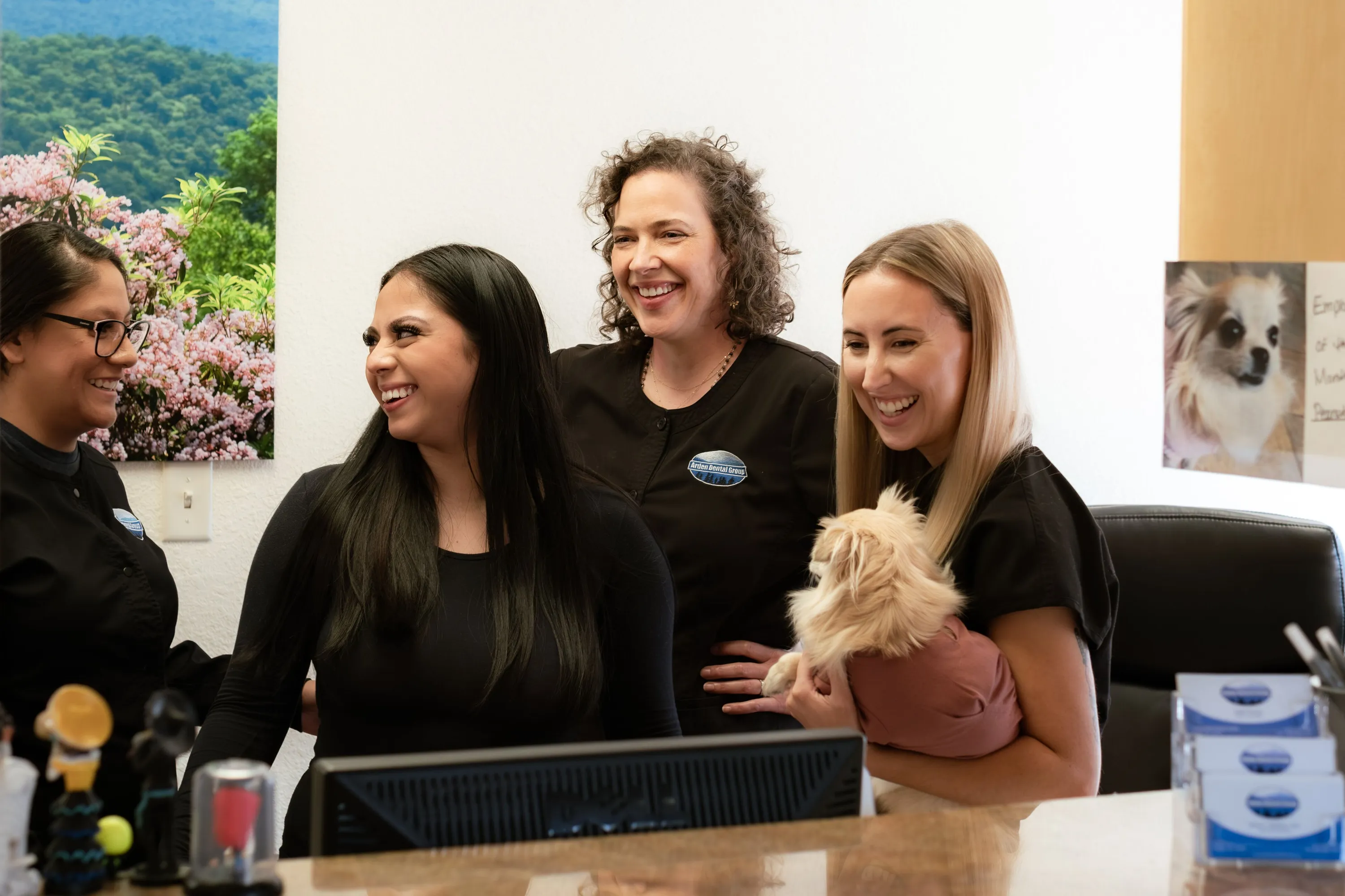 Team members smiling