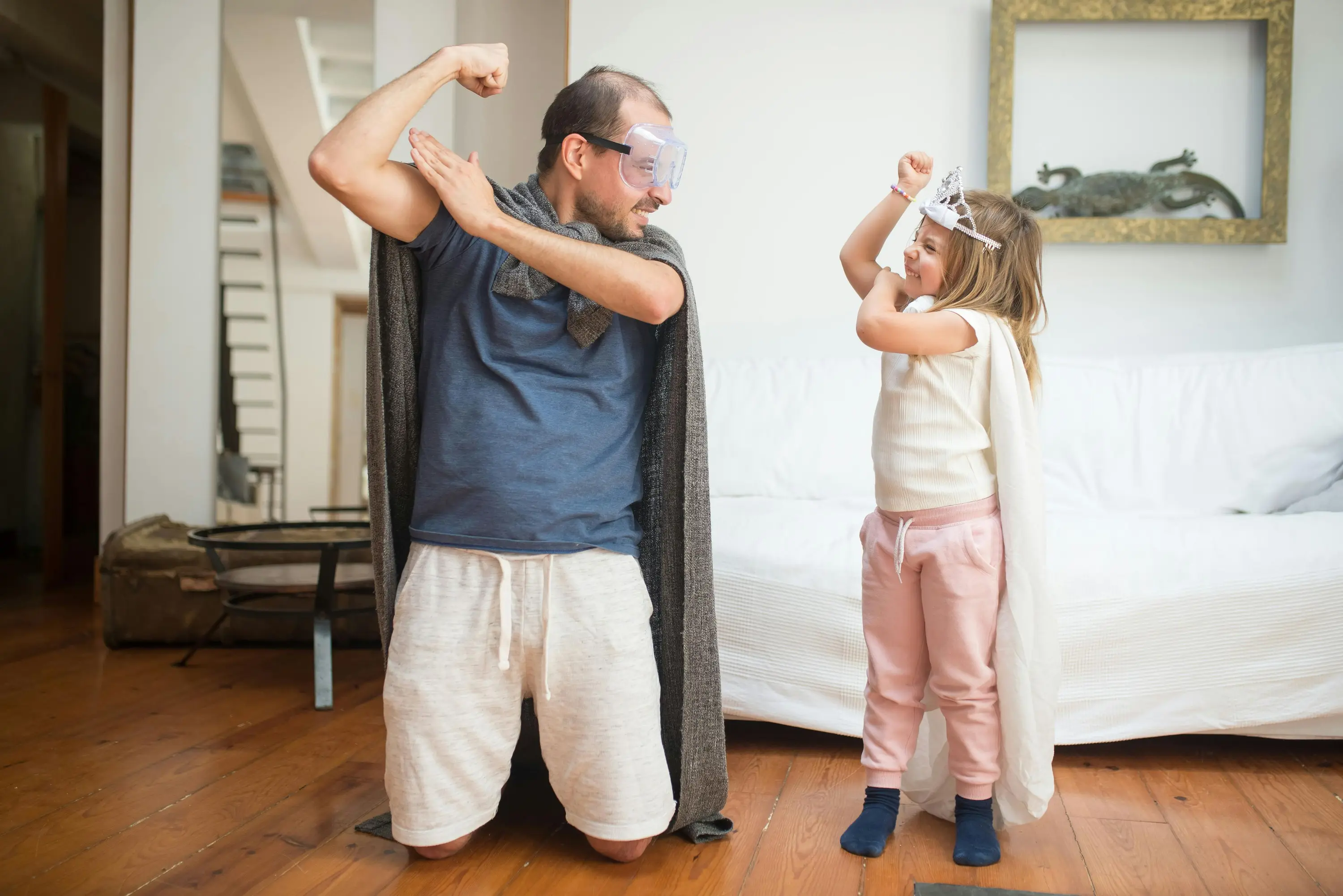 Male and Child Dress as Superheros