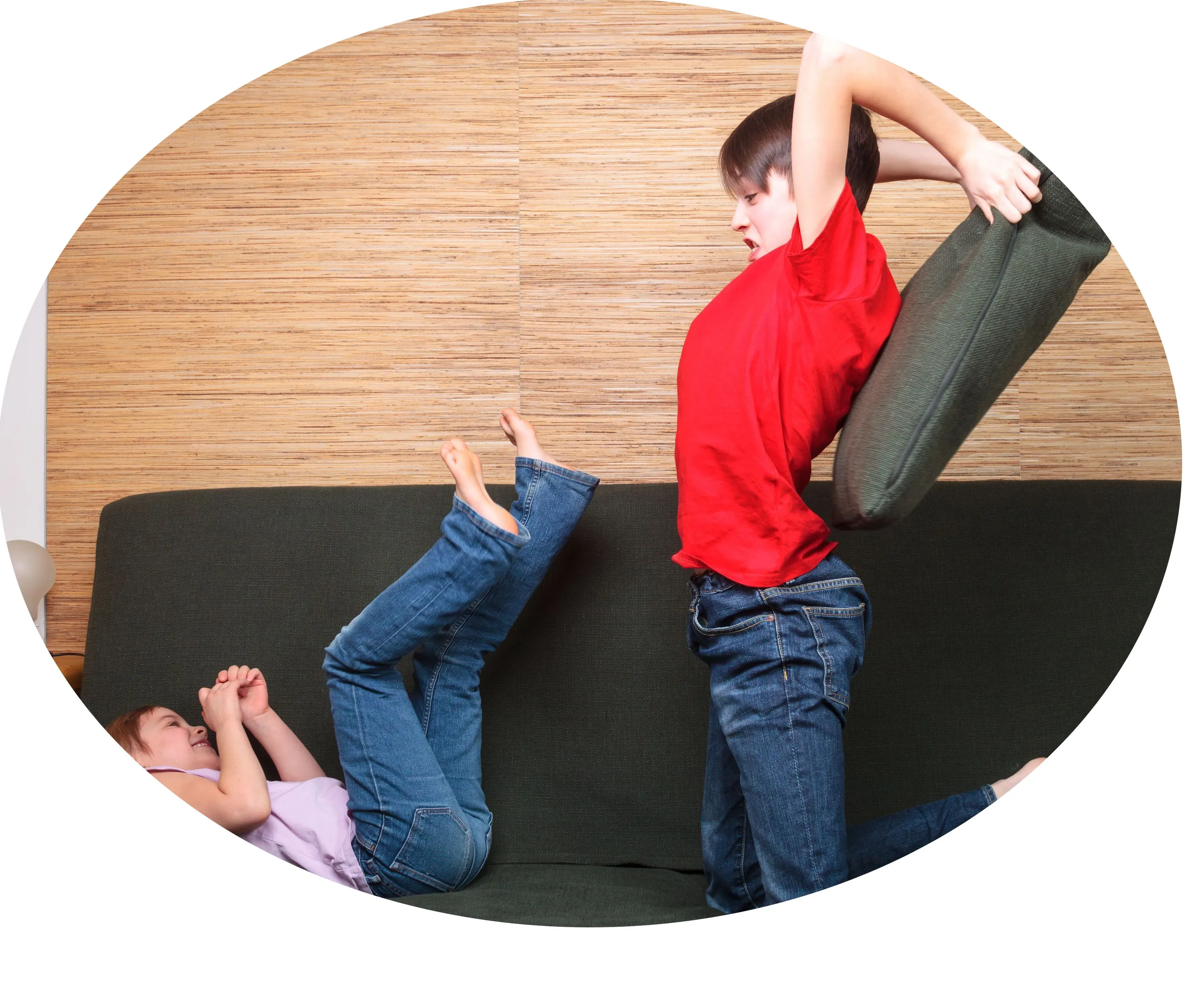 a brother and sister fighting