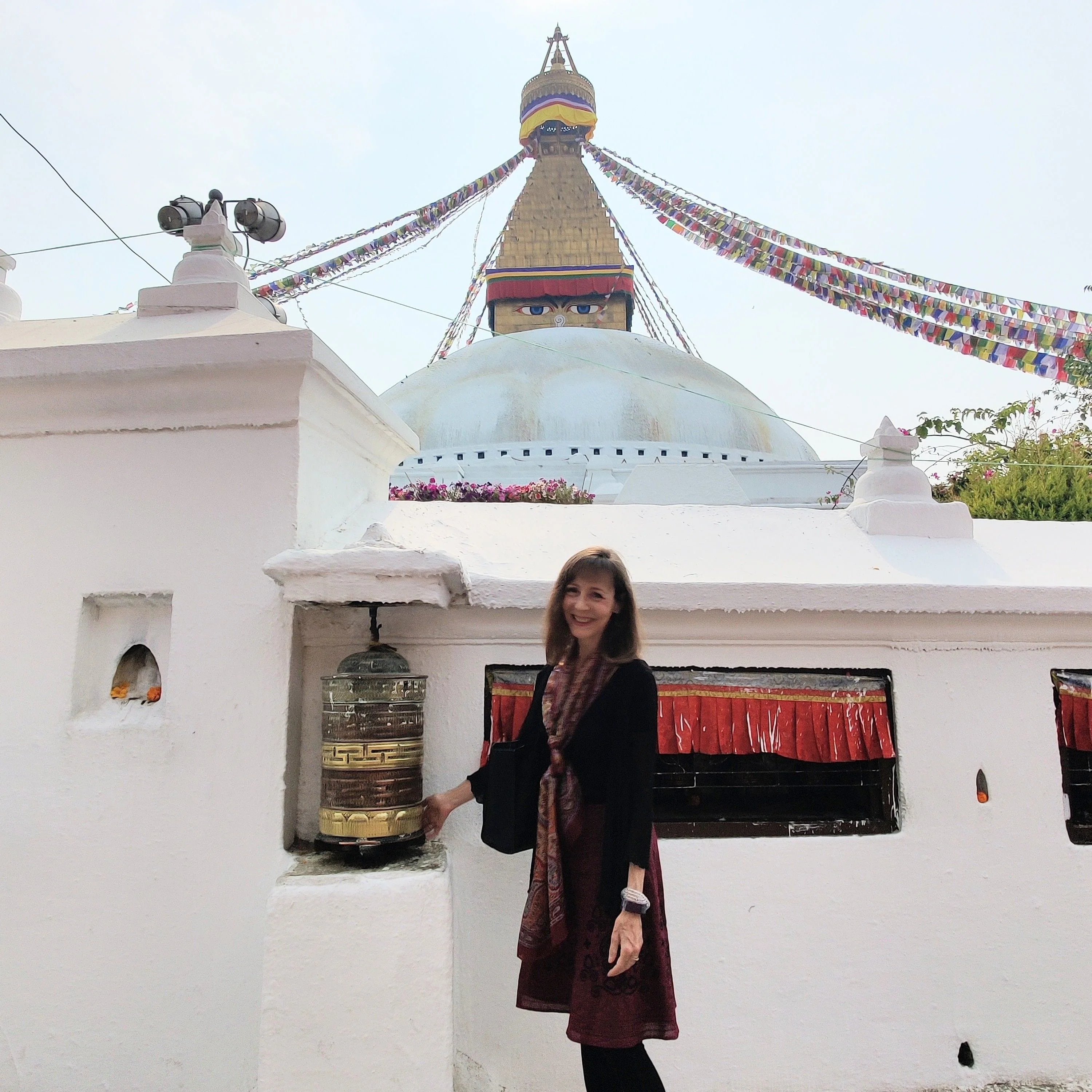 Lisa at Boudha Stupa