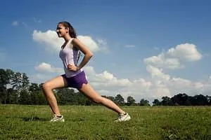 young woman stretching