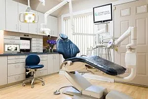 Needham Dentist Exam room with dental chair
