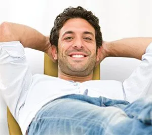 Dental patient relaxing.