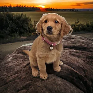 puppy on rock