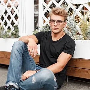 Young man with glasses