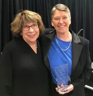 Attorney Melissa Luce (R) with Bar Foundation Board of Directors President Ellen Cappellanti (L) (photo courtesy WV Bar Foundation)