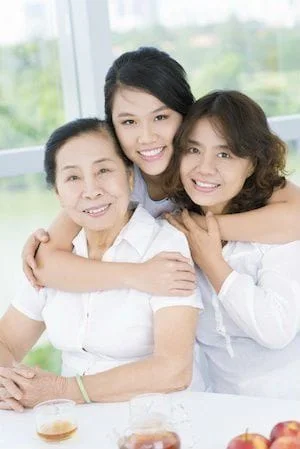 Three generations of Asian woman with healthy smiles from good preventive dentistry at Rocky River Dental