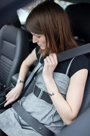 woman with her seatbelt on in Bradenton, FL