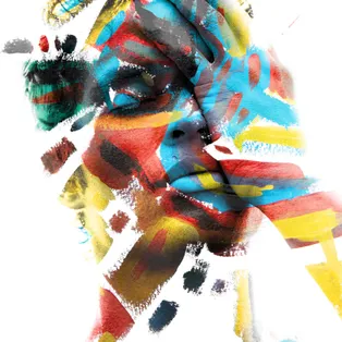 Paint face with hand on face 