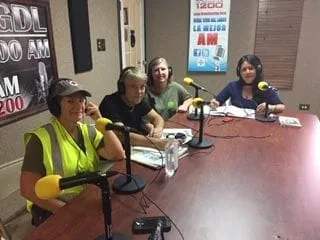 Dr Roman on radio giving orientation on leptospirosis prevention after hurricane Maria