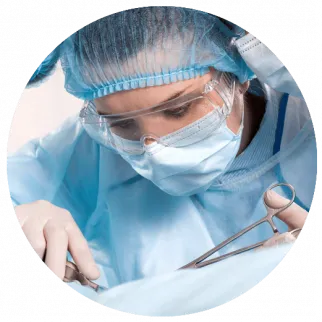 Surgeon performing an operation