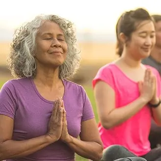 Image of woman meditating. 