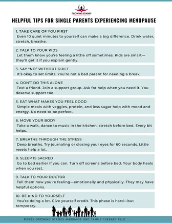 Helpful Tips for Single Parents Experiencing Menopause
