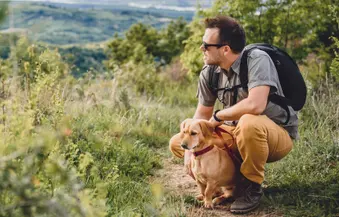 man and dog