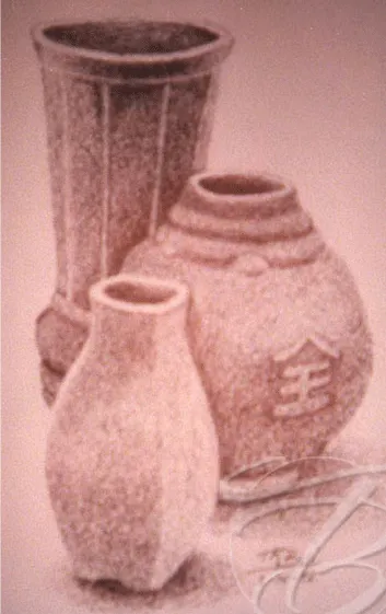 Pointillism of Vases