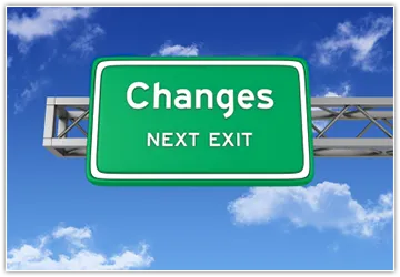 Image of a road sign saying "Changes: Next Exit"