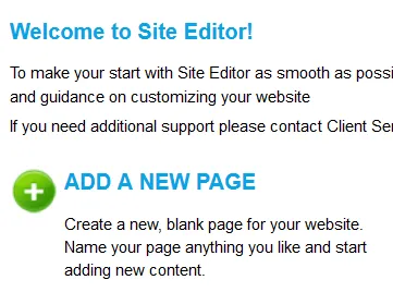 welcome to site editor