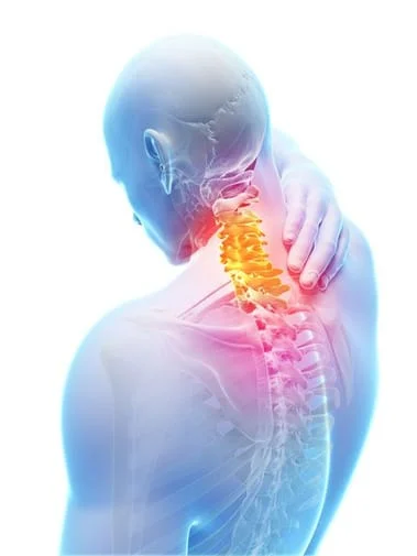 Illustration showing upper back pain